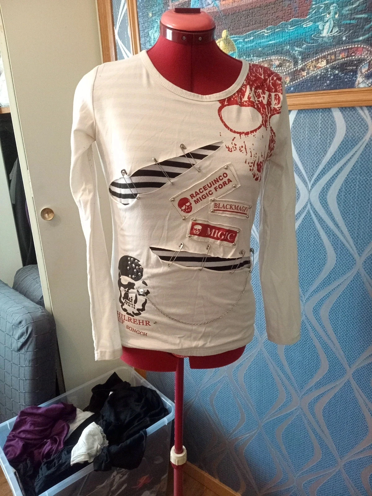 T-shirt Manches Longues Style Punk / Rock Alternatif